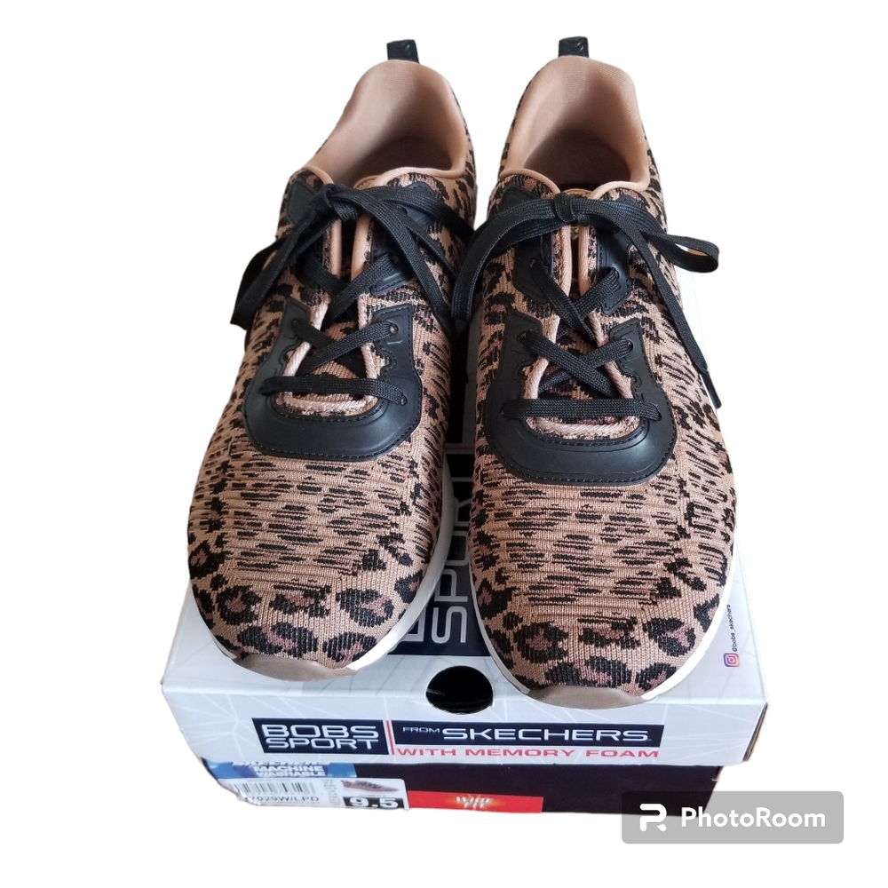 Skechers Women's Bob's Sport Squad Leopard Sneakers